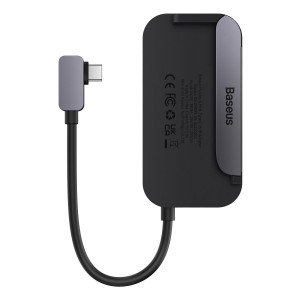 Докинг станция BASEUS PadJoy 6в1 USB Type C към HDMI 2.0 4K 30Hz / мини жак 3.5mm / USB Type A 3.0 / USB Type C Power Delivery + Data 100W / четец за SD и Micro SD карти тъмносива - Img 4