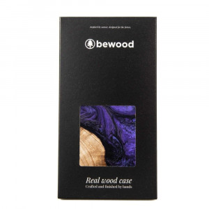 Дървен гръб BEWOOD Unique Wood and Resin MagSafe - iPhone 14 Pro Max Violet черен / лилав - Img 4