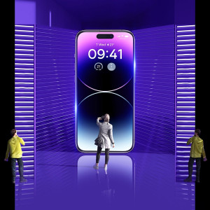 Закален стъклен протектор 0.3mm с пълно покритие и филтър за поверителност BASEUS Privacy с инструмент за поставяне - iPhone 14 Pro Max - Img 14