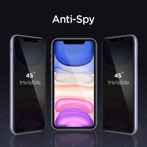 Закален стъклен протектор SPIGEN Align Master TR с филтър за поверителност и инструмент за поставяне - iPhone 11 / XR - Img 13