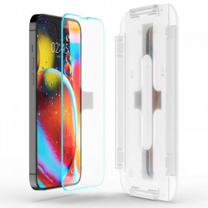 Закален стъклен протектор SPIGEN TR Ez Fit с инструмент за поставяне - iPhone 13 / 13 Pro / 14 - Img 2