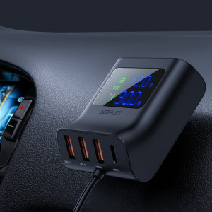 Зарядно за кола ACEFAST 90W 3x USB Type A / USB Type C / вход за запалка PPS PD 3.0 QC 3.0 AFC FCP с дисплей (B8) черно - Img 8