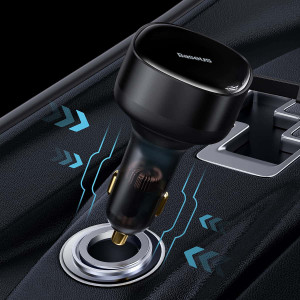 Зарядно за кола BASEUS Enjoyment 2в1 33W 2x USB Type C черно - Img 7