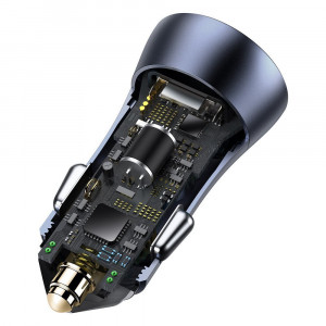 Зарядно за кола BASEUS Golden Contactor Pro 40W USB Type A / USB Type C PD 3.0 QC 4+ SCP FCP AFC + кабел USB Type C (TZCCJD-0G) сиво - Img 8