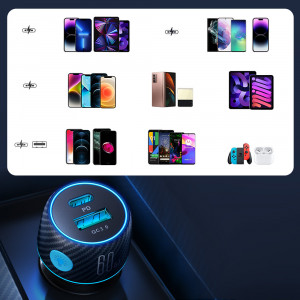 Зарядно за кола JOYROOM 60W USB Type A / USB Type C (JR-CCN01) черно - Img 6