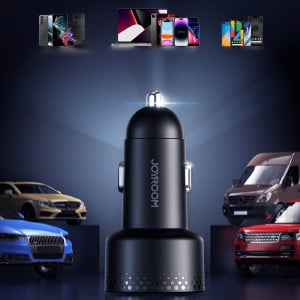 Зарядно за кола JOYROOM 70W 2x USB Type C с LED диспелй (JR-CCD02) черно - Img 19