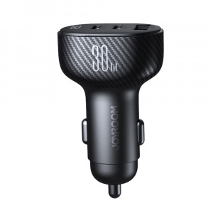 Зарядно за кола JOYROOM JR-CCD04 30W USB Type A / 2x USB Type C с LED дисплей черно - Img 2