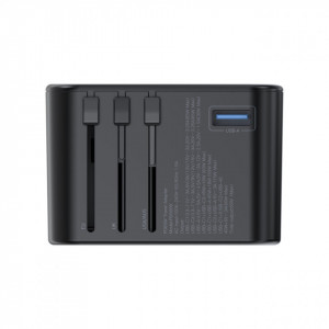 Зарядно за стена (2в1 UK и EU стандарт) CHOETECH GaN 65W USB Type A / 2x USB Type C PD (PD5009-BK) черно - Img 4