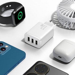 Зарядно за стена BASEUS 17W 3x USB Type A EU бяло - Img 7