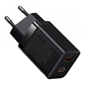 Зарядно за стена BASEUS Super Pro 30W USB Type A / USB Type C PD QC (CCSUPP-E01) черно - Img 1