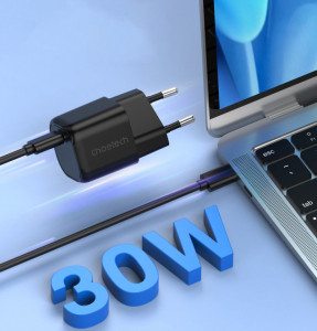 Зарядно за стена CHOETECH GaN 30W USB Type C PD (PD5007) черно - Img 2