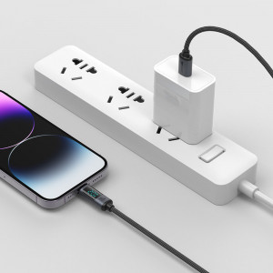 Кабел за зареждане и данни с дисплей и оплетка JOYROOM USB Type C към Lightning 20W 1.2m S-CL020A16 черен - Img 10