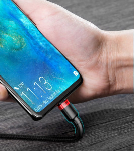 Кабел за зареждане и данни с оплетка BASEUS Cafule USB Type C към USB Type C Power Delivery 2.0 100W 20V 5A 2m сив (CATKLF-ALG1) - Img 17