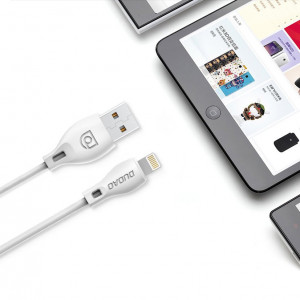 Кабел за зареждане и данни с оплетка DUDAO USB Type A към USB Type C 2.1A 2m (L4T) бял - Img 7