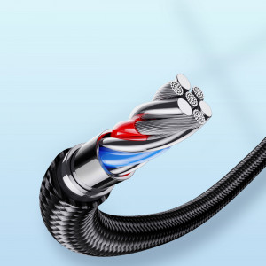 Кабел за зареждане и данни с оплетка JOYROOM A10 USB Type A към USB Type C 3A с бързо зареждане 1.2m черен (S-UC027A10) - Img 2