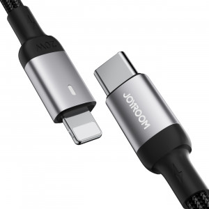 Кабел за зареждане и данни с оплетка JOYROOM A10 USB Type C към Lightning 20W 1.2m черен (S-CL020A10) - Img 6