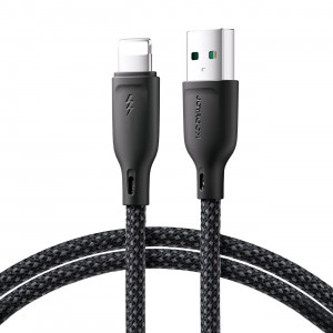 Кабел за зареждане и данни с оплетка JOYROOM Multi-Color SA34-AL3 USB Type A към Lightning 3A 1m черен - Img 1