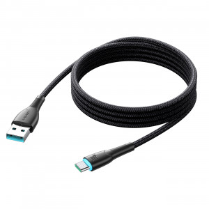 Кабел за зареждане и данни с оплетка JOYROOM Starry SA32-AC6 USB Type A към USB Type C 100W 1m черен - Img 3