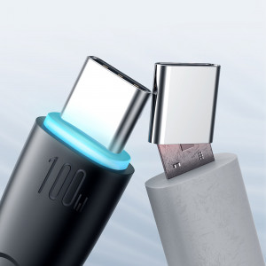 Кабел за зареждане и данни с оплетка JOYROOM Starry SA32-AC6 USB Type A към USB Type C 100W 1m черен - Img 13