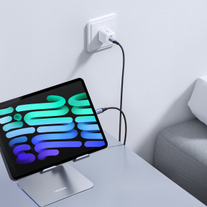 Кабел за зареждане и данни с оплетка UGREEN US535 USB Type C към USB Type C Power Delivery 240W 5A 1m сив - Img 4