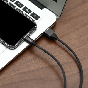 Кабел за зареждане и данни с текстилна оплетка BASEUS Yiven USB Type A към Lightning 1.8m (CALYW-A01) черен - Img 12