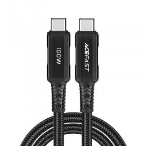 Кабел за зареждане и данни ACEFAST USB Type C към USB Type C 2m 100W 20V 5A черен (C4-03 черен) - Img 1