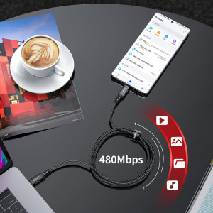 Кабел за зареждане и данни ACEFAST USB Type C към USB Type C 2m 100W 20V 5A черен (C4-03 черен) - Img 8