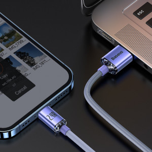 Кабел за зареждане и данни BASEUS Crystal Shine USB Type A към Lightning с бързо зареждане 2.4A 2m лилав (CAJY000105) - Img 8