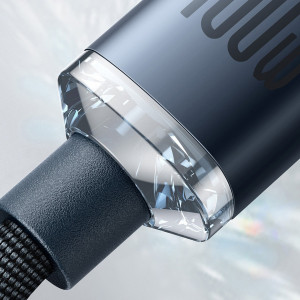 Кабел за зареждане и данни BASEUS Crystal Shine USB Type C към USB Type C с бързо зареждане 100W 1.2m (CAJY000601) черен - Img 15