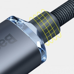 Кабел за зареждане и данни BASEUS Crystal Shine USB Type C към Lightning с бързо зареждане 20W 1.2m лилав (CAJY000205) - Img 15