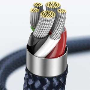 Кабел за зареждане и данни BASEUS Explorer USB Type C към Lightning 20W 1m син (CATS000003) - Img 19
