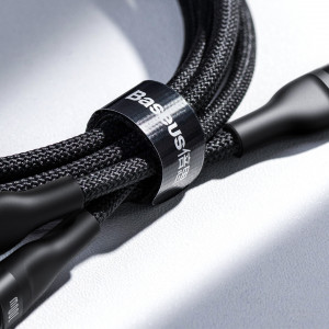 Кабел за зареждане и данни BASEUS Flash II 2in1 USB Type C към 2xUSB Type C с бързо зареждане 100W 1.5m черен - Img 15