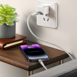 Кабел за зареждане и данни BASEUS Glimmer USB Type A към USB Type C с бързо зареждане 100W 480Mb/s 1m бял - Img 13