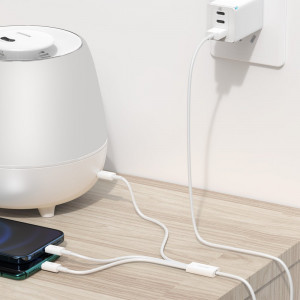 Кабел за зареждане и данни BASEUS Superior 3in1 USB Type A към Lightning / USB Type C / micro USB 3.5A 1.5 m бял (CAMLTYS-02) - Img 10