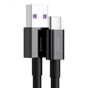 Кабел за зареждане и данни BASEUS Superior USB Type A към USB Type C 66 W 11V 6A Huawei SuperCharge SCP 2m черен (CATYS-A01) - Img 2
