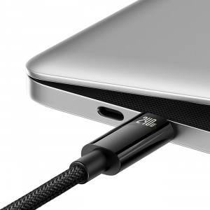 Кабел за зареждане и данни BASEUS Tungsten Gold USB Type C към USB Type C 480Mb/s 240W 2m CAWJ040101 черен - Img 3