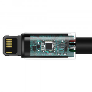 Кабел за зареждане и данни BASEUS Tungsten USB Type A към Lightning cable 2.4A 2m черен (CALWJ-A01) - Img 8