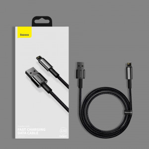 Кабел за зареждане и данни BASEUS Tungsten USB Type A към Lightning cable 2.4A 2m черен (CALWJ-A01) - Img 18