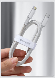 Кабел за зареждане и данни BASEUS USB Type C към Lightning с бързо зареждане Power Delivery 20 W 2m черен (CATLGD-A01) - Img 20