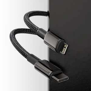 Кабел за зареждане и данни BASEUS USB Type C към Lightning Power Delivery с бързо зареждане 20 W 1m черен (CATLWJ-01) - Img 9