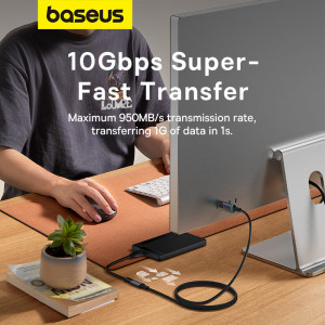 Кабел за зареждане и данни BASEUS USB Type C 10Gb/s 0.5m черен - Img 14