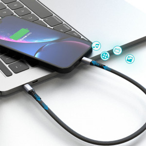Кабел за зареждане и данни DUDAO L10P USB Type C към Lightning Power Delivery 20W 0.23m черен (L10P) - Img 3