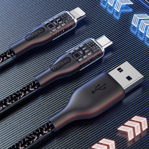 Кабел за зареждане и данни DUDAO USB Type A към Lightning с бързо зареждане 30W 1m L22L сив - Img 2