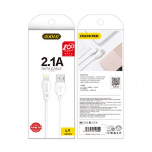 Кабел за зареждане и данни DUDAO USB Type A към Lightning 2.1A 2m бял - Img 14