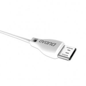 Кабел за зареждане и данни DUDAO USB Type A към micro USB 2.4A 2m (L4M) бял - Img 2