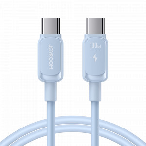 Кабел за зареждане и данни JOYROOM USB Type C към USB Type C 100W 1.2m S-CC100A14 син - Img 3