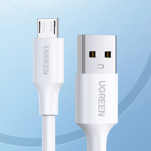 Кабел за зареждане и данни UGREEN US289 USB Type A към micro USB 1.5 m бял - Img 2