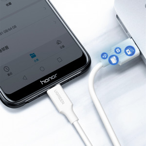Кабел за зареждане и данни UGREEN US289 USB Type A към micro USB 2m бял - Img 6