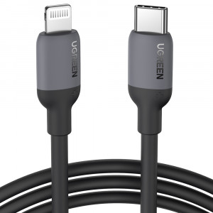 Кабел за зареждане и данни UGREEN USB Type C към Lightning MFI с бързо зареждане Power Delivery 20W 1m черен (US387 20304) - Img 1