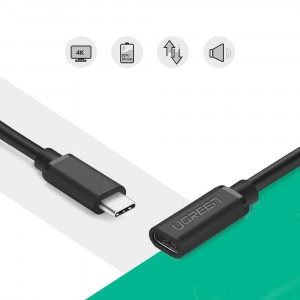 Кабел за зареждане и данни UGREEN USB Type C 3.1 0.5m черен (40574) - Img 3